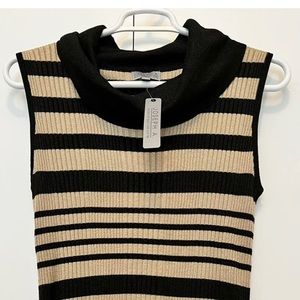 Joseph A. Sleeveless Sweater Turtleneck Gold and Black Size XL Women’s
